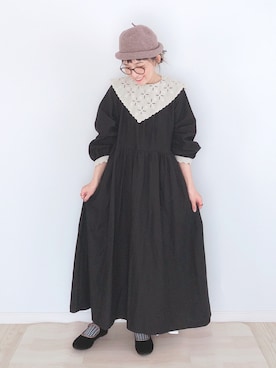 「アイテム（イヤリング）」を使った、kakolatteさん（レディース・154cm）の秋コーディネート