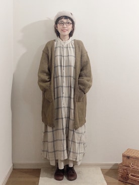 「アイテム（ドレスシューズ）」を使った、kakolatteさん（レディース・154cm）の冬コーディネート