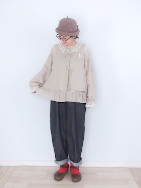 「kazumiコラボ」｜「アイテム（その他）」を使った、kakolatteさん（レディース・154cm）の秋コーディネート