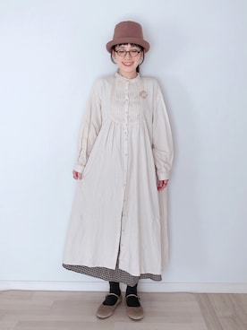 「アイテム（バレエシューズ）」を使った、kakolatteさん（レディース・154cm）の秋コーディネート