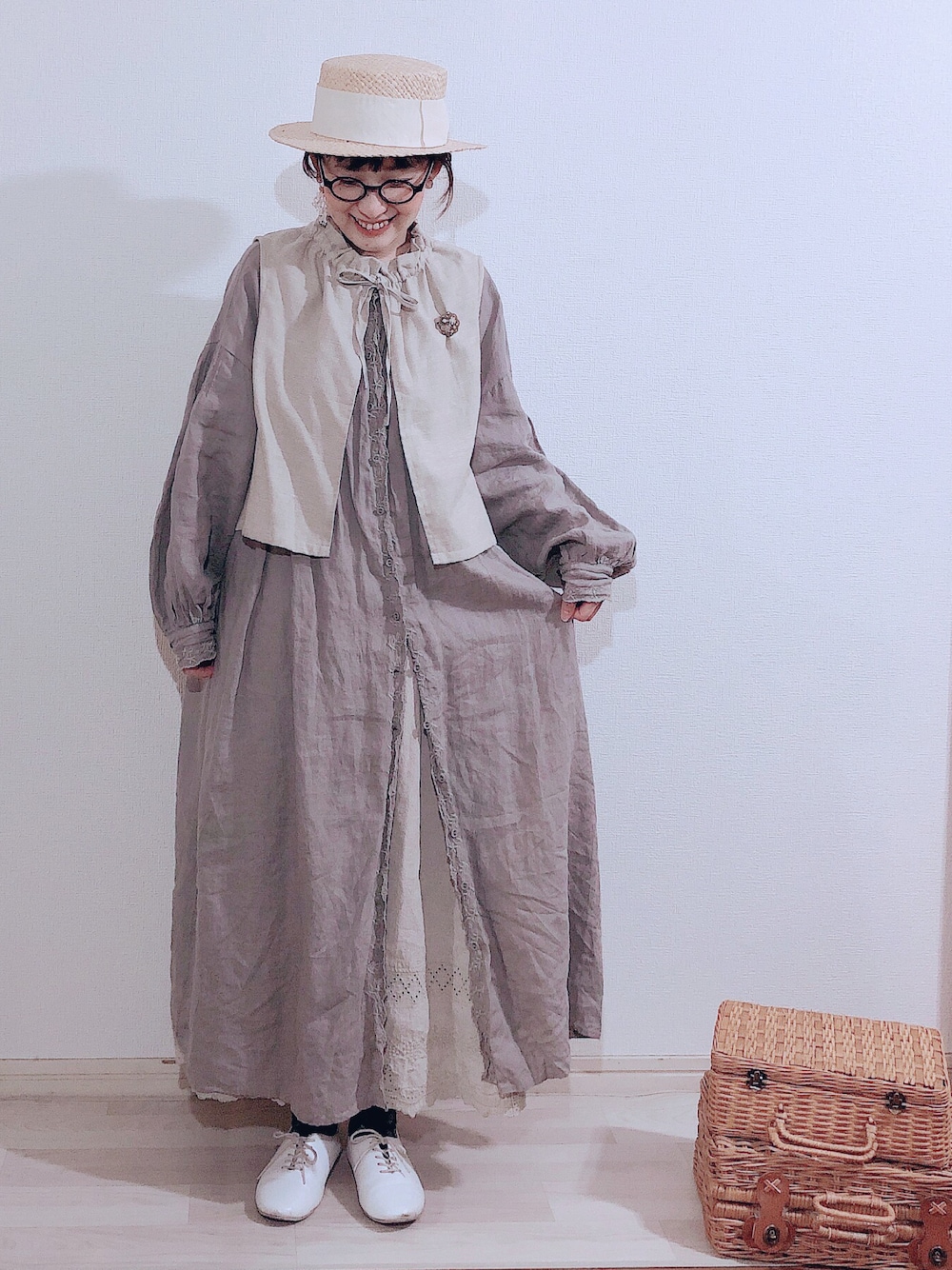 新品 サマンサモスモス ☆ 35th【Slowlinen】スカーフ刺繍ワンピース Samansa Mos2（サマンサ モスモス）の「35th【Slowlinen】スカーフ刺繍