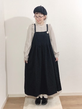 「ベージュ×ブラック」｜「アイテム（その他）」を使った、kakolatteさん（レディース・154cm）の冬コーディネート