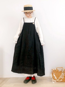 「kazumiコラボ」｜「アイテム（アクセサリー）」を使った、kakolatteさん（レディース・154cm）の春コーディネート