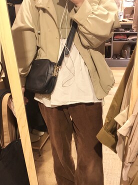 「Bleu Bleuet（ブルーブルーエ）のアイテム（ジャケット/アウター）」を使った、ぽんゆさん（レディース・158cm）の秋コーディネート