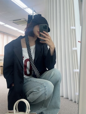 「アイテム（ネクタイ）」を使った、りんかさん（レディース・156cm）の秋コーディネート