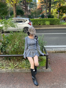 「Vini（ヴィニ）のアイテム（ハンチング/ベレー帽）」を使った、りんかさん（骨格ストレート・レディース・156cm）の秋コーディネート