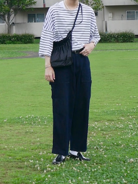 「バスクシャツ」｜「アイテム（その他）」を使った、まーさん（メンズ・173cm）の夏コーディネート