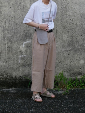 「レザーサンダル」｜「アイテム（その他）」を使った、まーさん（メンズ・173cm）の夏コーディネート