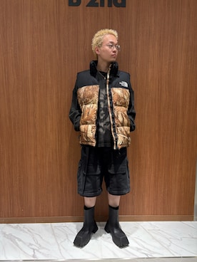 「アイテム（ダウンベスト）」を使った、yoさん（メンズ・167cm）の秋コーディネート