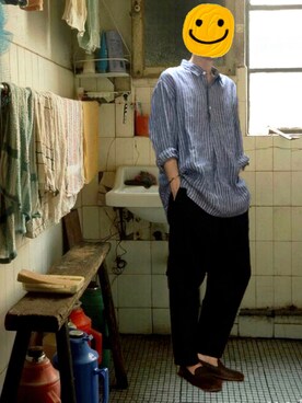 「Re（アールイー）のアイテム」を使った、ポキB@ユニクロ勉強家(相互)さん（メンズ・166cm）の夏コーディネート