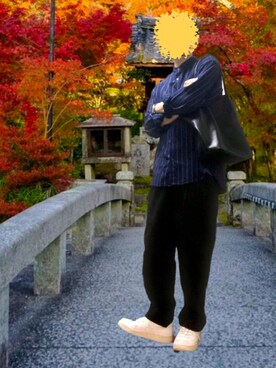 「RAGEBLUE（レイジブルー）のアイテム（トートバッグ）」を使った、ポキB@ユニクロ勉強家(相互)さん（メンズ・166cm）の秋コーディネート