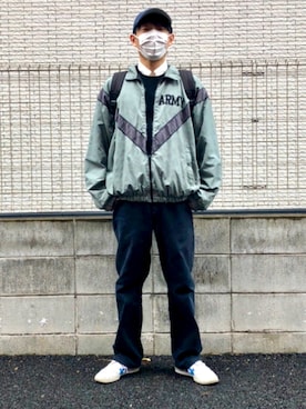 「Levi's」｜「アイテム（ミリタリージャケット）」を使った、ポキB@ユニクロ勉強家(相互)さん（メンズ・166cm）の春コーディネート