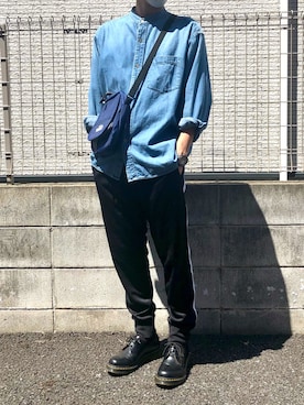 「RAGEBLUE（レイジブルー）のアイテム（スウェットパンツ）」を使った、ポキB@ユニクロ勉強家(相互)さん（メンズ・166cm）の春コーディネート