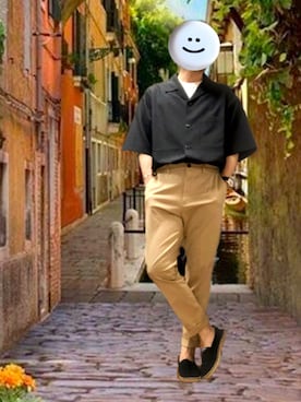 「Re（アールイー）のアイテム」を使った、ポキB@ユニクロ勉強家(相互)さん（メンズ・166cm）の夏コーディネート