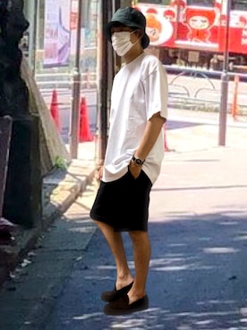 「ワークパンツ」｜「アイテム（ローファー）」を使った、ポキB@ユニクロ勉強家(相互)さん（メンズ・166cm）の夏コーディネート