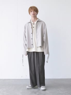 「アイテム（ポロシャツ、ホワイト系）」を使った、あすさん（メンズ・176cm）の秋コーディネート