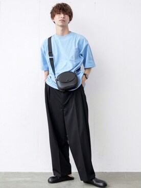 「CASPER JOHN（キャスパージョン）のアイテム（スリッポン）」を使った、あすさん（メンズ・176cm）の夏コーディネート