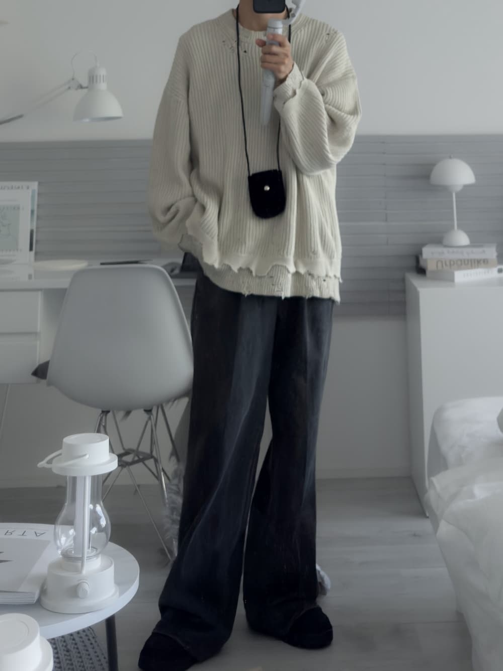 「PIPING HOTのキルティングナイロンブーツ（ブーツ、ブラック系）」を使った、あすさん（メンズ・176cm）の秋コーディネートの1枚目の写真