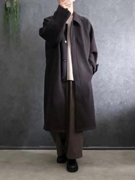 「アイテム（ステンカラーコート）」を使った、あすさん（メンズ・176cm）の秋コーディネート