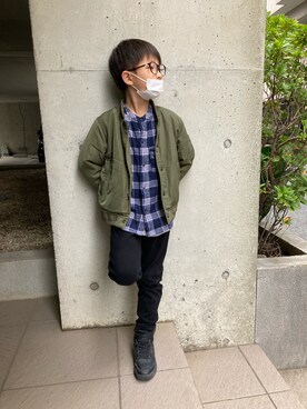 「SEVENDAYS=SUNDAY（セブンデイズサンデイ）のアイテム（その他アウター）」を使った、あちゃさんさん（キッズ・120cm）の秋コーディネート