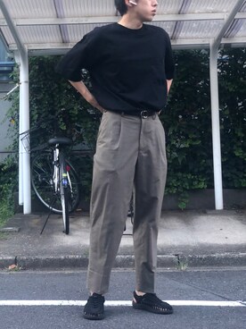 「KEEN（キーン）のアイテム（ブラック系）」を使った、ひさん（メンズ・175cm）の夏コーディネート