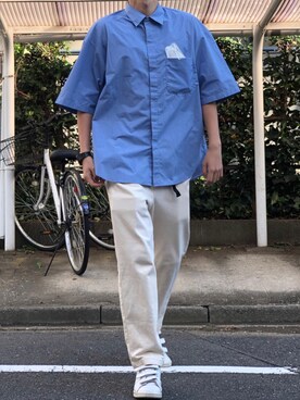 「adidas（アディダス）の<<CM着用モデル>> adidas アディダス STAN SMITH CF スタンスミスCF S75188  WTH/WTH/GOLDMT（スニーカー、ホワイト系）」を使った、ひさん（メンズ・175cm）の秋コーディネート