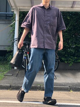 「KEEN（キーン）のアイテム（ブラック系）」を使った、ひさん（メンズ・175cm）の夏コーディネート