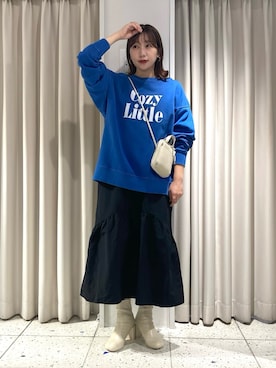 「LOWRYS FARM（ローリーズファーム）のストレッチヒールブーツ　851418（ブーツ）」を使った、marina  さん（レディース・162cm）の秋コーディネート