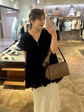 「LOWRYS FARM（ローリーズファーム）のストレッチサテンスカート　 290120（スカート、ホワイト系）」を使った、marina  さん（レディース・162cm）の夏コーディネート