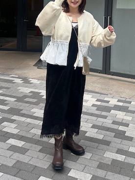 「LOWRYS FARM（ローリーズファーム）のアイテム（ワンピース）」を使った、marina  さん（レディース・160cm）の秋コーディネート