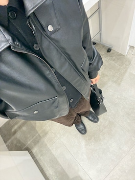 「アイテム（ライダースジャケット）」を使った、たかさん（メンズ・166cm）の秋コーディネート