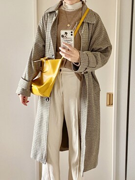 「Mila Owen（ミラオーウェン）のアイテム（ニット/セーター、ブラウン系）」を使った、Ankoさん（レディース・161cm）の冬コーディネート