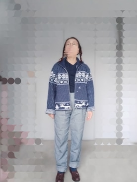 「アイテム（カーディガン/ボレロ、その他）」を使った、えまさん（レディース・160cm）の秋コーディネート
