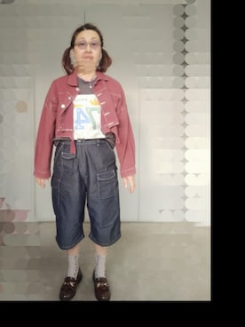 「no brand（ノーブランド）のアイテム（ローファー、ブラウン系）」を使った、えまさん（レディース・160cm）の春コーディネート
