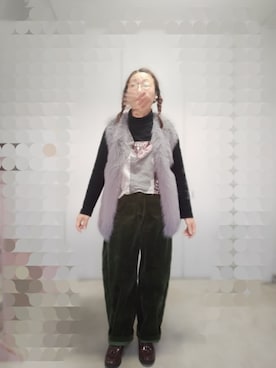 「アイテム（ベスト）」を使った、えまさん（レディース・160cm）の秋コーディネート