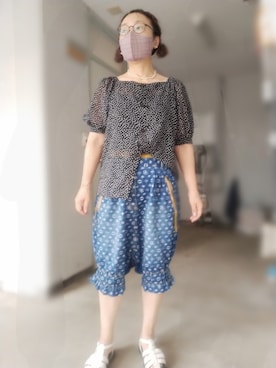 「CONVERSE（コンバース）のアイテム（パンツ）」を使った、えまさん（レディース・160cm）の夏コーディネート