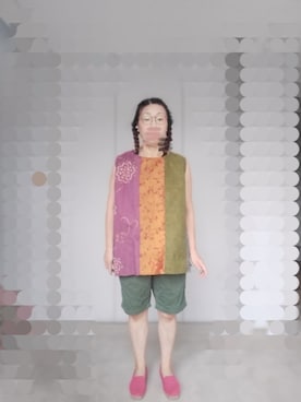 「アイテム（チノパンツ）」を使った、えまさん（レディース・160cm）の夏コーディネート