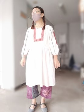 「Handmade（ハンドメイド）のアイテム」を使った、えまさん（骨格ナチュラル・レディース・160cm）の秋コーディネート