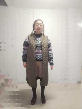 「アイテム（ベスト）」を使った、えまさん（レディース・160cm）の秋コーディネート
