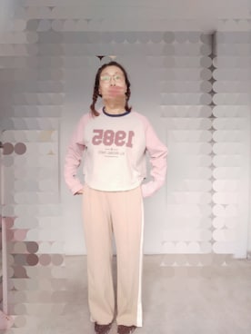 「アイテム（スウェット）」を使った、えまさん（レディース・160cm）の秋コーディネート
