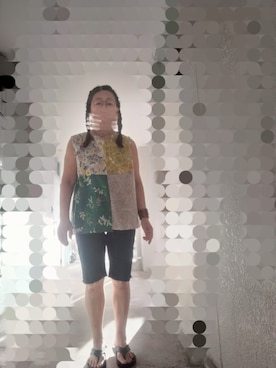 「アイテム（ベスト）」を使った、えまさん（レディース・160cm）の夏コーディネート