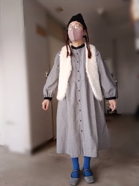 「no brand（ノーブランド）のアイテム（ベスト）」を使った、えまさん（レディース・160cm）の冬コーディネート