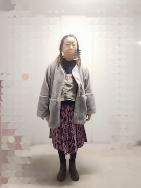 「Handmade（ハンドメイド）のアイテム（トップス）」を使った、えまさん（レディース・160cm）の冬コーディネート