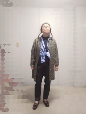 「アイテム（ローファー）」を使った、えまさん（レディース・160cm）の秋コーディネート