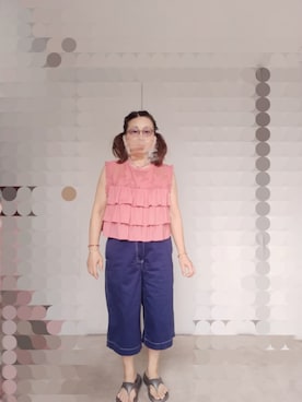 「GU（ジーユー）のアイテム（サンダル、シルバー系）」を使った、えまさん（レディース・160cm）の夏コーディネート