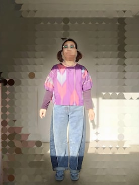 「Handmade（ハンドメイド）のアイテム（Tシャツ/カットソー、その他）」を使った、えまさん（レディース・160cm）の春コーディネート