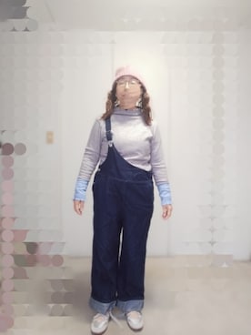 「アイテム（オールインワン・サロペット）」を使った、えまさん（レディース・160cm）の冬コーディネート