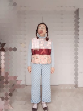 「アイテム（ベスト）」を使った、えまさん（レディース・160cm）の秋コーディネート