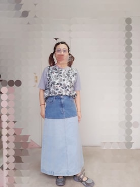 「Handmade（ハンドメイド）のアイテム（ベスト、その他）」を使った、えまさん（レディース・160cm）の夏コーディネート