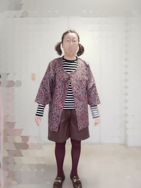 「no brand（ノーブランド）のアイテム（ローファー、ブラウン系）」を使った、えまさん（レディース・160cm）の春コーディネート